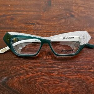 Never Worn Green & White Cateye SEE Sexy Specs